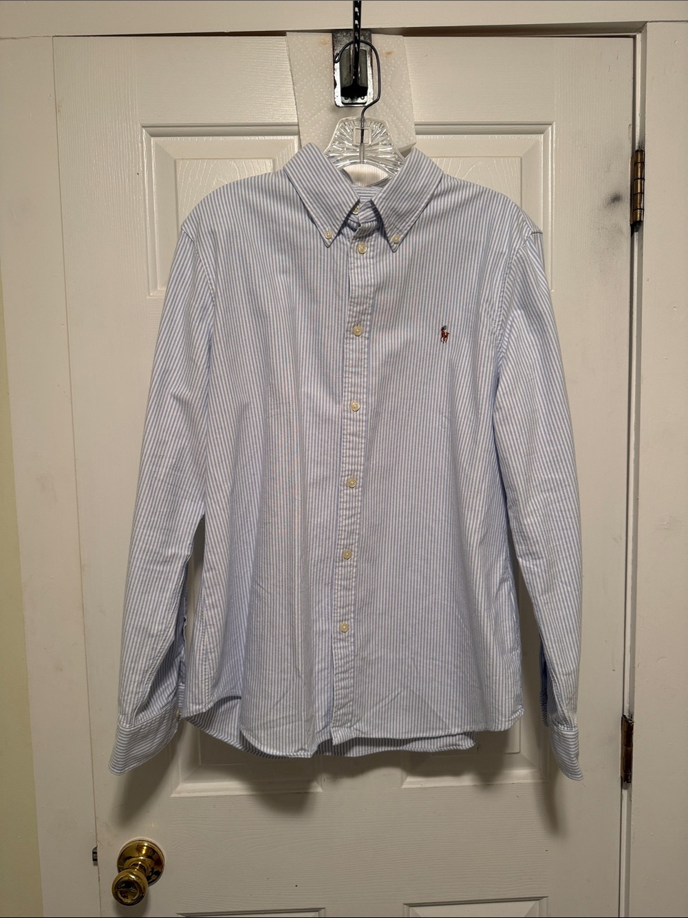 Ralph Lauren Blue & White Striped Oxford Button-Down Shirt